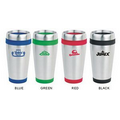 16 Oz. Stainless Steel Travel Tumbler w/ Plastic Interior & Slide Close Lid